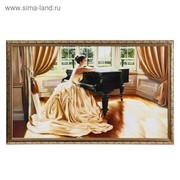 Картина “Девушка и рояль“ 66х106см рамка микс фото