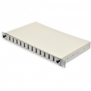 Патч-панель 24 портов 12 SCDuplex, пустая, кабельные вводы для 6xPG13.5 и 6xPG16, 1U, серая
