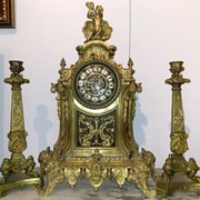 Каминный сет в стиле Ампир - Часы и пара канделябр, XIX в. Европа фото