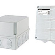 Распаячная коробка ОП 190х140х120мм, крышка, IP55, 10 гермовводов, инд. штрихкод, TDM фото
