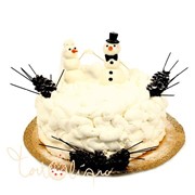 Свадебный торт снеговики с шишками №966 фото