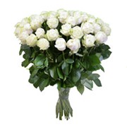 Букет белых роз 51 штука (импортная) фото