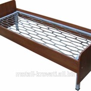 Кровать металлическая одноярусная со спинками и царгами из ЛДСП, ДКП- 5 фото