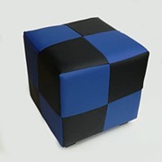Банкетка шахматы синий/черный (куб) фотография