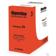 Кабель Hyperline UTP4-C5e-SOLID-GY 4х2х0,5 кат. 5e, 4 пары, patch,PVC