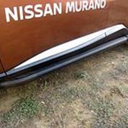 Пороги Nissan Murano 2016-наст.время (алюминиевые черные Optima) фотография