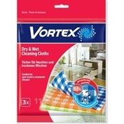 Салфетки для уборки Vortex Для сухой и влажной уборки, 3 шт 35x35 см фото