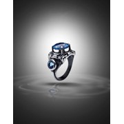 Серебряное кольцо с синими топазами от WickerRing фото