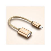 Micro USB OTG кабель TOPK 15см. Золотой фото