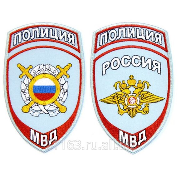 Шевроны мвд расположение с какой стороны орел Шеврон Полиция МВД (орел) голубой на рубашку на липучке. Обмундирование