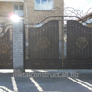 Ворота распашные с калиткой №40 фотография