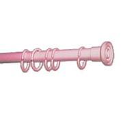 Карниз для ванной “Прима“ 120-210см, розовый с кольцами фотография
