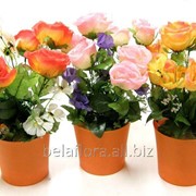 Композиция из искусственных цветов “Роза с космеей“ БФ70017 фото