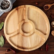 Тарелка-доска для закусок и нарезки “Октоберфест“, d-30 см, массив ясеня фото