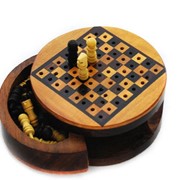 Шахматы-мини крыглые Деревянные фото