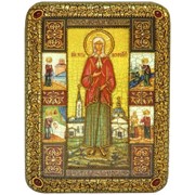 Подарочная икона Святая Блаженная Ксения Петербургская на мореном дубе