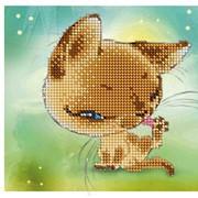 Схема для вышивки бисером Милый котенок фото
