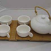 Набор ХК чайный 5 предметов: 4 чашки+заварник на подставке, белый, FY-41100-1 /8/ (шт.) фото