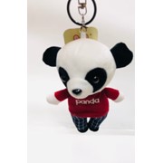 Мягкая игрушка-брелок панда в красном свитере 15 см фото