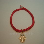 Красная нить Каббала с оберегом Хамса с стразиками 68188580 фото