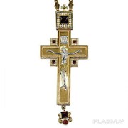 Крест для священнослужителя из ювелирного сплава позолоченный с цепью 2.10.0242лп-1лп фото