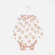 Боди детское, цвет белый/печенье, рост 62 см фото