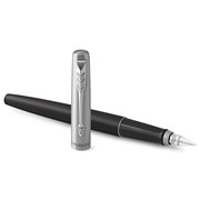 Перьевая ручка Parker Jotter Core Black CT, толщина линии М, нержавеющая сталь Черно-серебристый