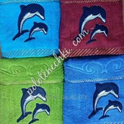 Махровое лицевое полотенце Дельфинчики фото