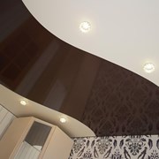 Комбинированные натяжные потолки (спайка полотен) фото