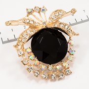 Брошь ''Крупный камень'' с цветными мелкими камнями и стразами,( 5 см) 222093(2) фото