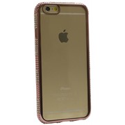 Чехол силиконовый Electroplating с камнями для iPhone 5/5s Шипы Rose Gold фотография