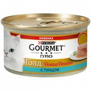 Gourmet 85г конс. Голд Нежная начинка Влажный корм для взрослых кошек Тунец фото
