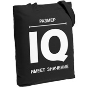 Холщовая сумка «Размер IQ», черная фото
