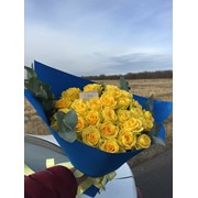 Букет из желтых роз 51 шт 60 см фото