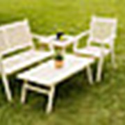 Комплект садовой мебели с диваном и креслом на 3 чел (Столик кофейный, Скамейка, Стул) фото