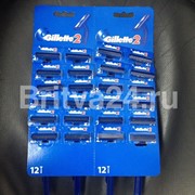 Одноразовые станки Gillette2 3 шт, 5 шт, 24 станка на листе фото