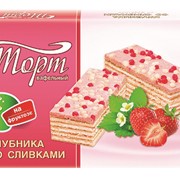 Торт вафельный “Клубника со сливками“ на фруктозе Вереск фото