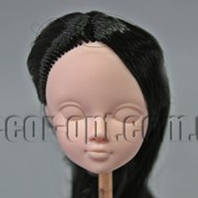 Голова куклы 4,5 см с черными волосами 15см/1прядь 570688 фотография