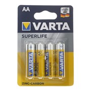 Батарейка солевая Varta SuperLife, AA, R6-4BL, 1.5В, блистер, 4 шт.