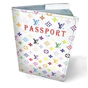 Обложка кожаная для паспорта белый Луи Витон фотография