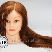 Учебная голова-манекен на штативе 55-60 см. 100% натуральных волос фото