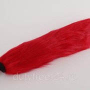 Силиконовая анальная пробка с длинным красным хвостом Красная лиса фото