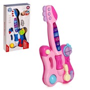 Игрушка музыкальная гитара «Мелодия», световые и звуковые эффекты , цвета МИКС фото