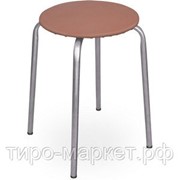 Табурет “Эконом“ (ТЭ2/К коричневый) на 4-х оп (круглое сиденье МДФ) фото