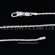 Цепочка родиум карабин, колосок-плетение, (45 см) 224317