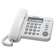 Телефон PANASONIC KX-TS2356RUW, белый, память 50 номеров, АОН, ЖК дисплей с часами, тональный/импульсный режим фото