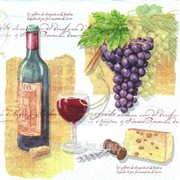 Салфетка для декупажа Санте вино фотография