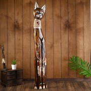 Сувенир дерево “Кошка с бабочками и сердечком на ошейнике“ 100х16х7 см фото