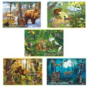 Альбом для рисования, А4, 20 листов, скоба, обложка картон, HATBER, 205х290 мм, “В сказочном лесу“ (5 видов), фото