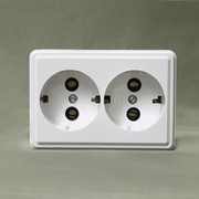 Розетка штепсельная двухместная РА16-014 фото